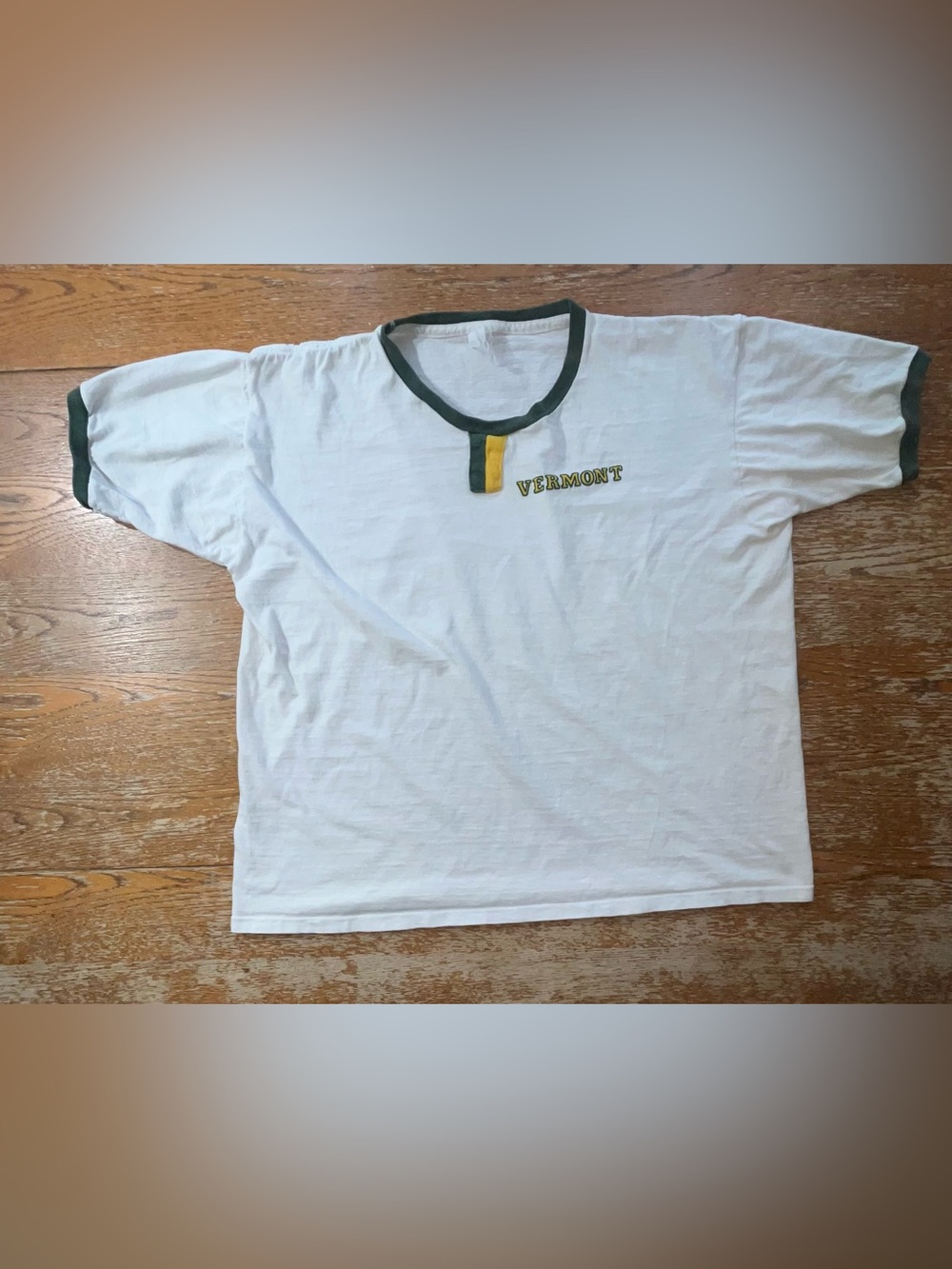 Vintage 60s 70s Vermont Ringer Short Sleeve T-Shirt Size XL Mens